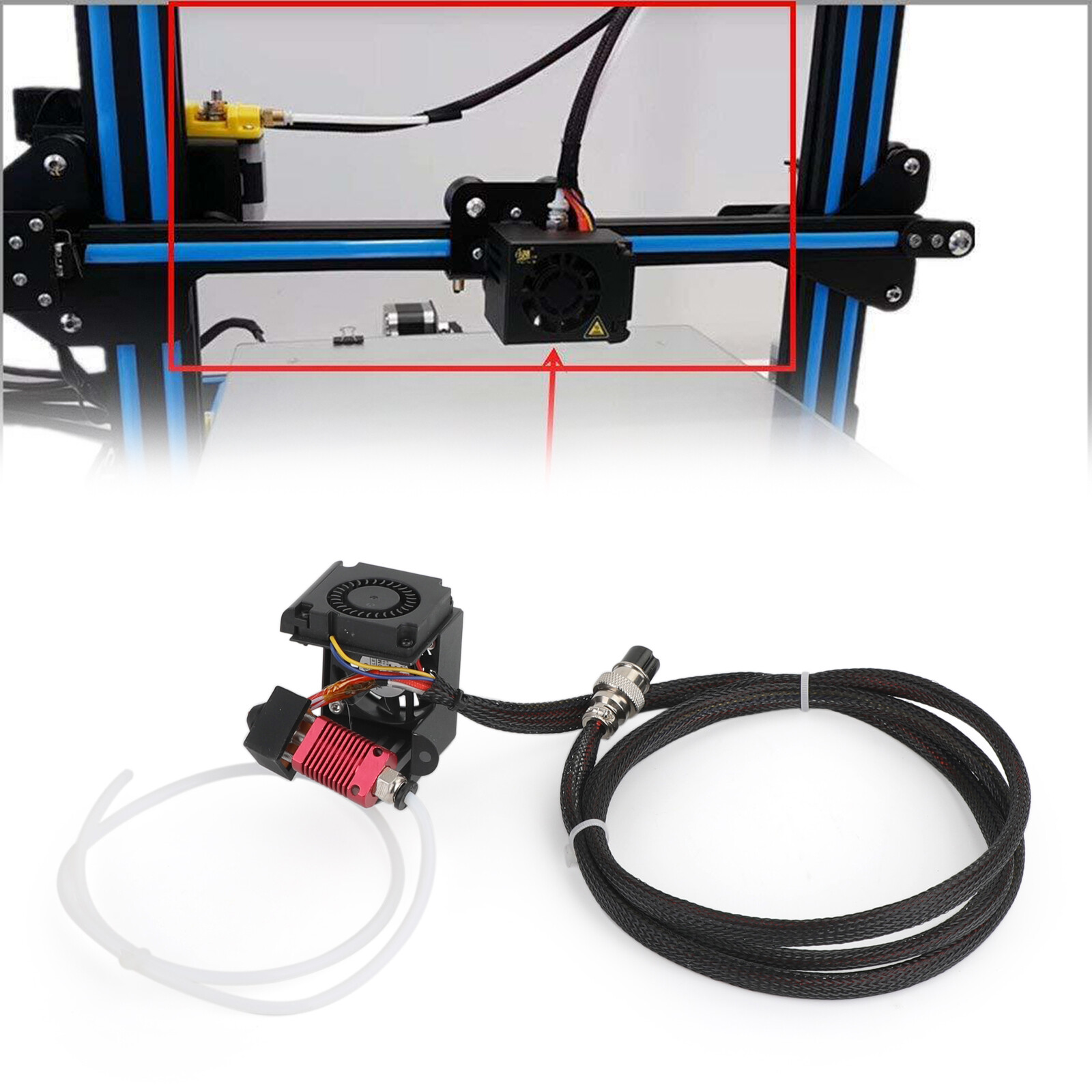 MK8 Full Extruder Kit 0.4mm Nozzle Extruder Hot End fits CR-10 S5 500*500*500mm,