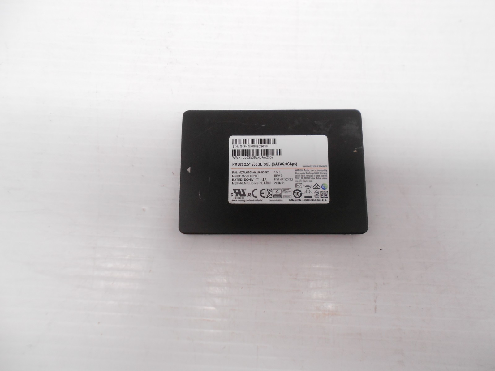 Samsung 960GB SSD SATA 2.5" Server PC Hard Drive PM883 MZ-7LH9600 Dell HP