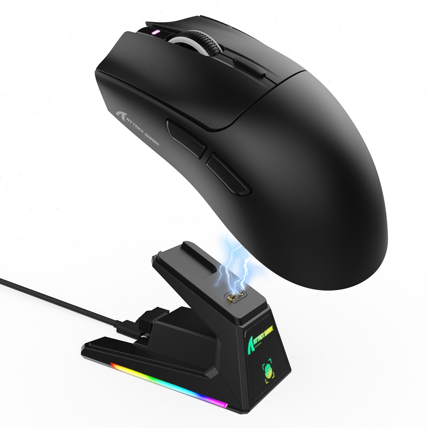 ATTACK SHARK X1 Tri-Mode Wireless Gaming Mouse 59g RGB Charging Dock PAW3395PRO