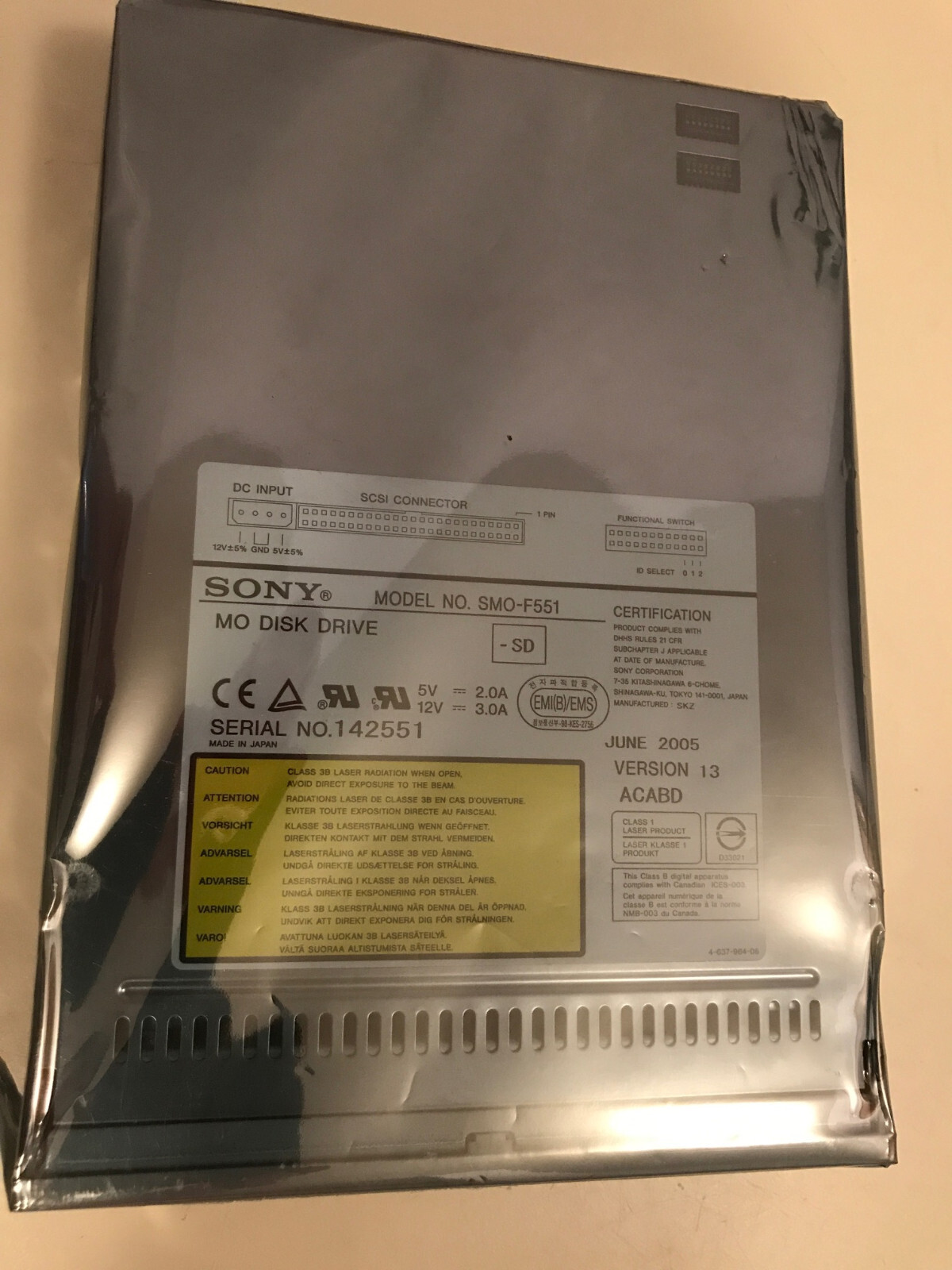 SONY SMO-F551/SD  5.2GB Internal scsi drive GRADE A condition