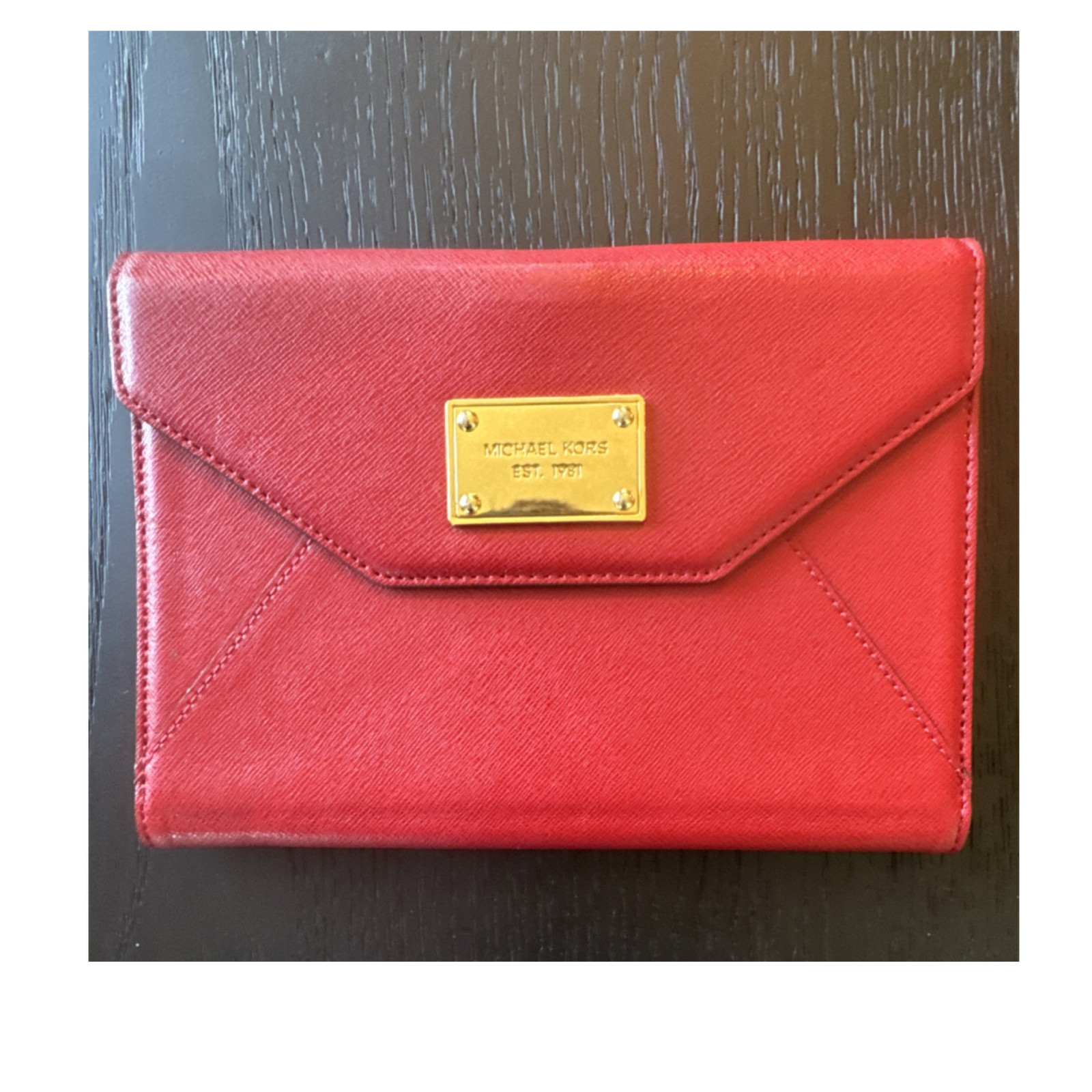 Michael Kors Red iPad case for Women, Folding Style with Logo Accent