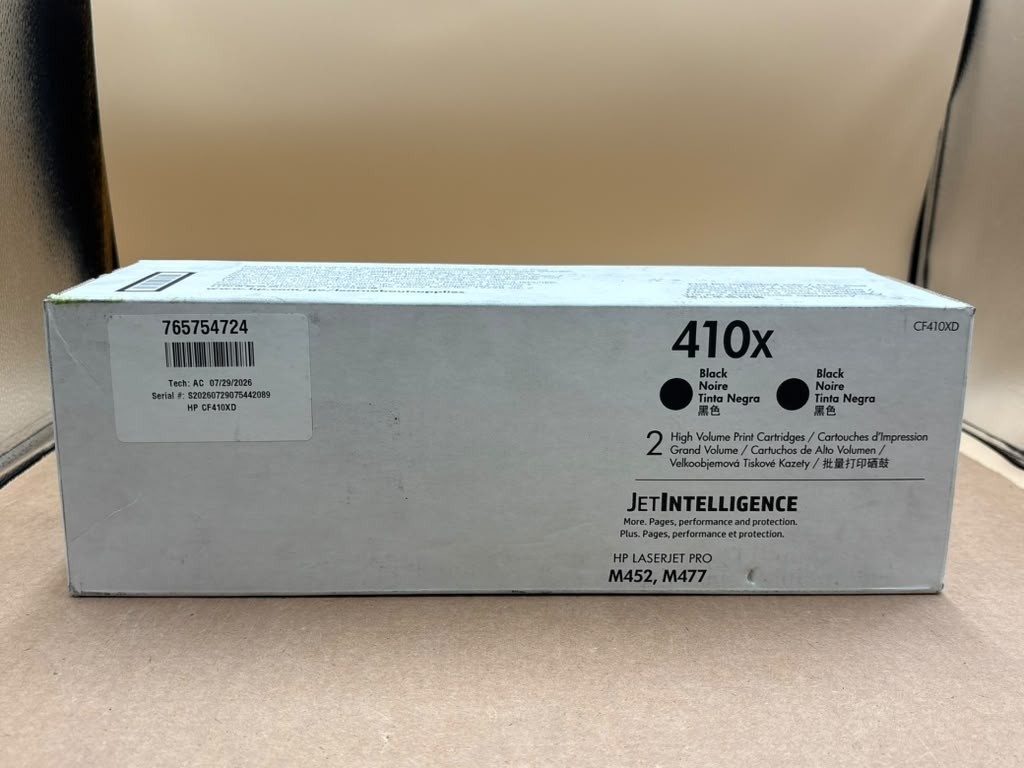 HP 410X CF410XD 2-Pack Black High Volume Cartridges M452, M477 OEM