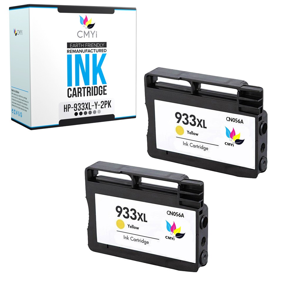 2-Pack CMYi Compatible 933 XL Yellow Ink for HP OfficeJet 7510 7610 7612 7620