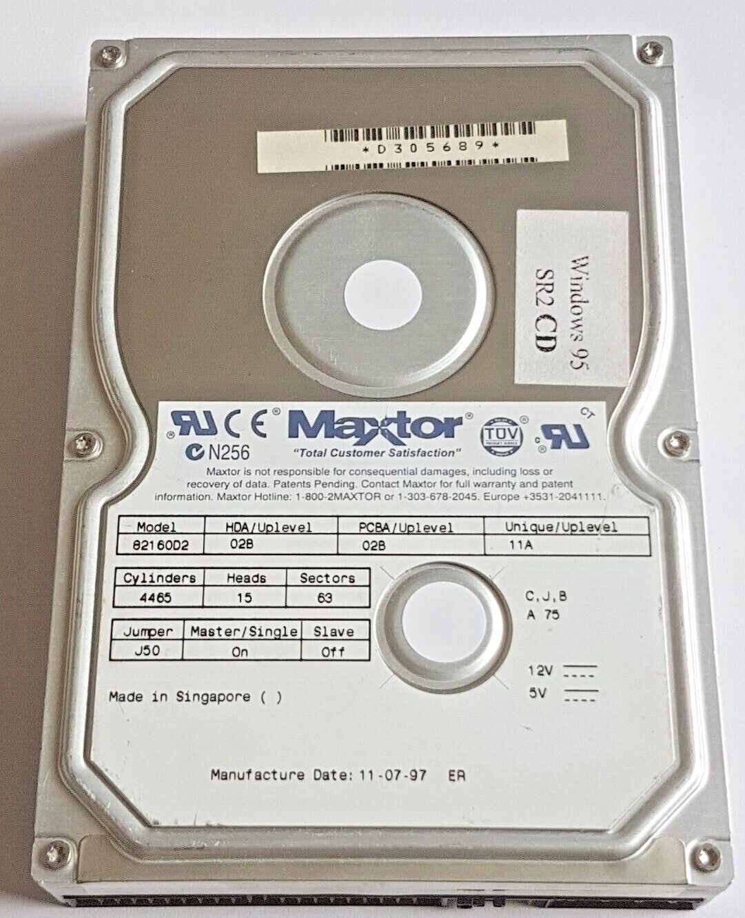 2.1GB IDE Maxtor DiamondMax 2160 82160D2 5200rpm P-ATA HDD 3.5" Hard Drive