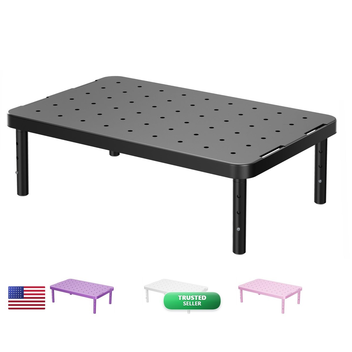 WALI Computer Monitor Stand For Desk, Adjustable Laptop Riser, Up To 44 Lbs