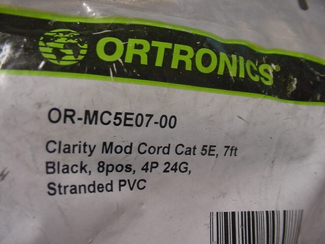 LOT-OF-3 Ortronics OR-MC5E07-06  7 ft cable RJ45 TO RJ45 black NEW
