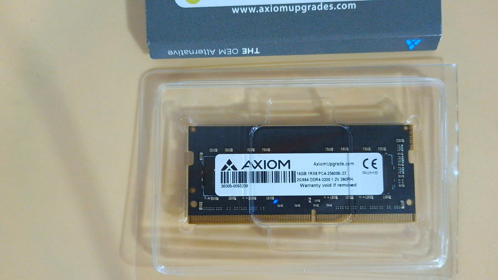 16GB Axiom 36005-88542 DDR4-3200 SODIMM Laptop Memory