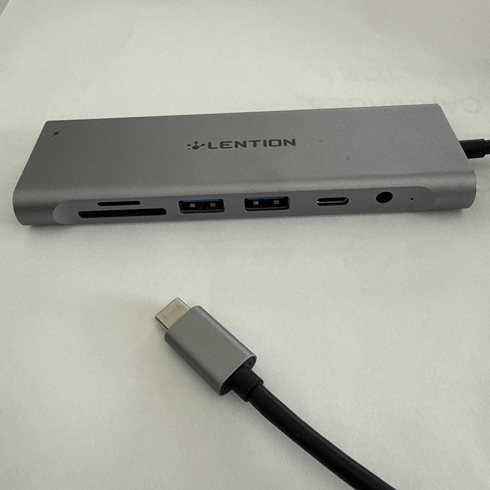LENTION 3.3FT Long Cable USB C Hub, 4K HDMI, 100W PD, A&C, Card Reader, Aux 3.0