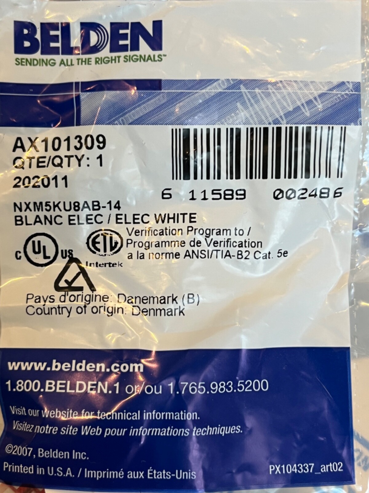 Lot of 13 BELDEN  AX101309 NXM5KU8AB-14 White Keyconnect Module CAT5E T56A/B