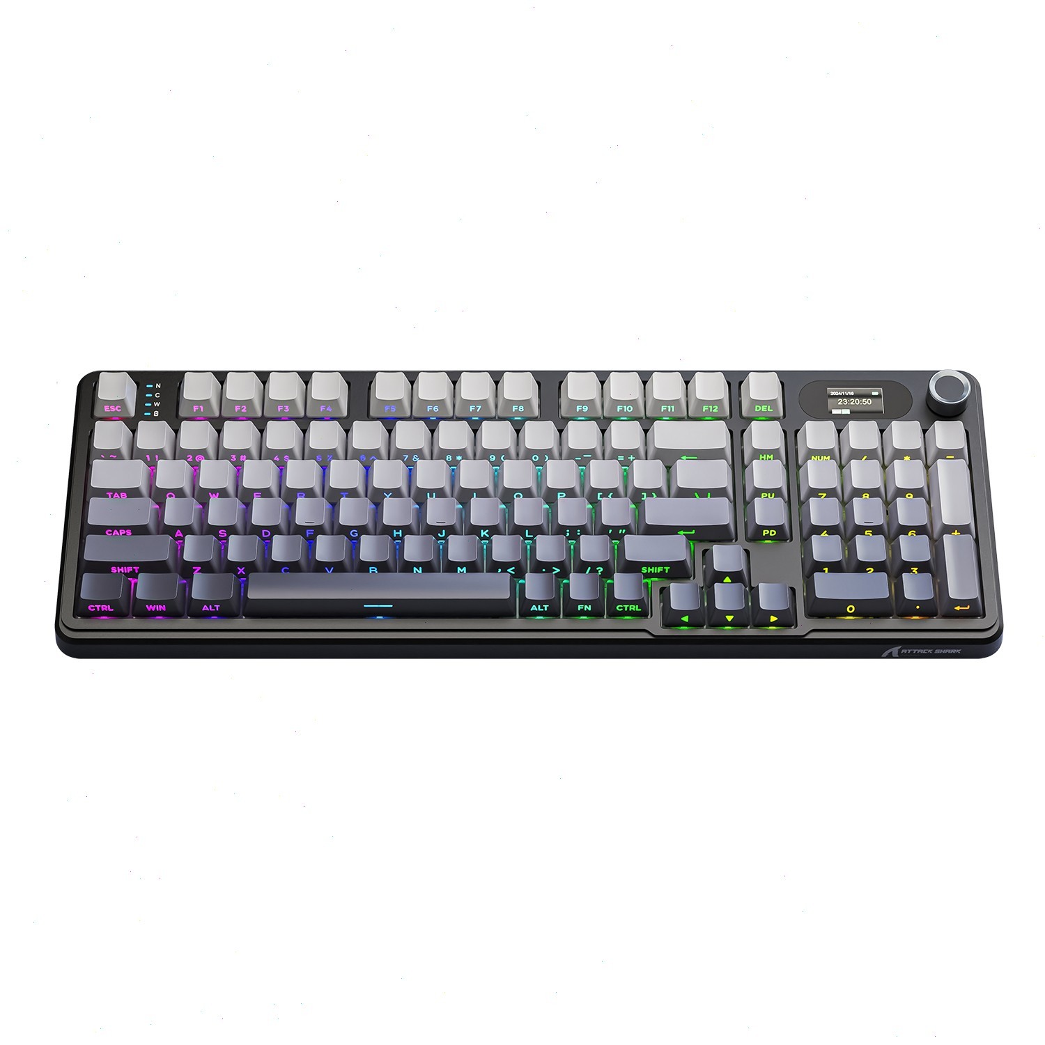 ATTACK SHARK X98PRO Wireless Gaming Keyboard,BT 5.0/2.4GHz/USB-C,RGB,LED DISPLAY