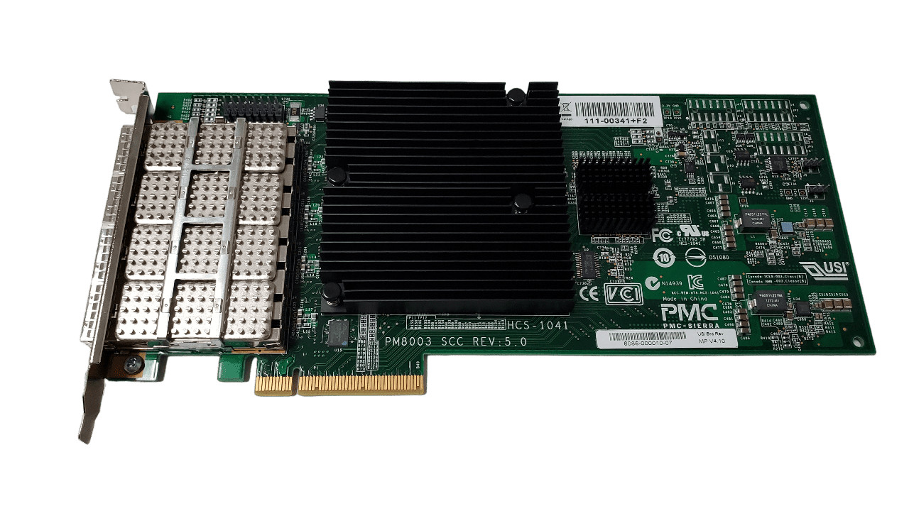 NetApp PM8003 PMC-Sierra Quad Port 6GB QSFP HBA Controller Rev: 5