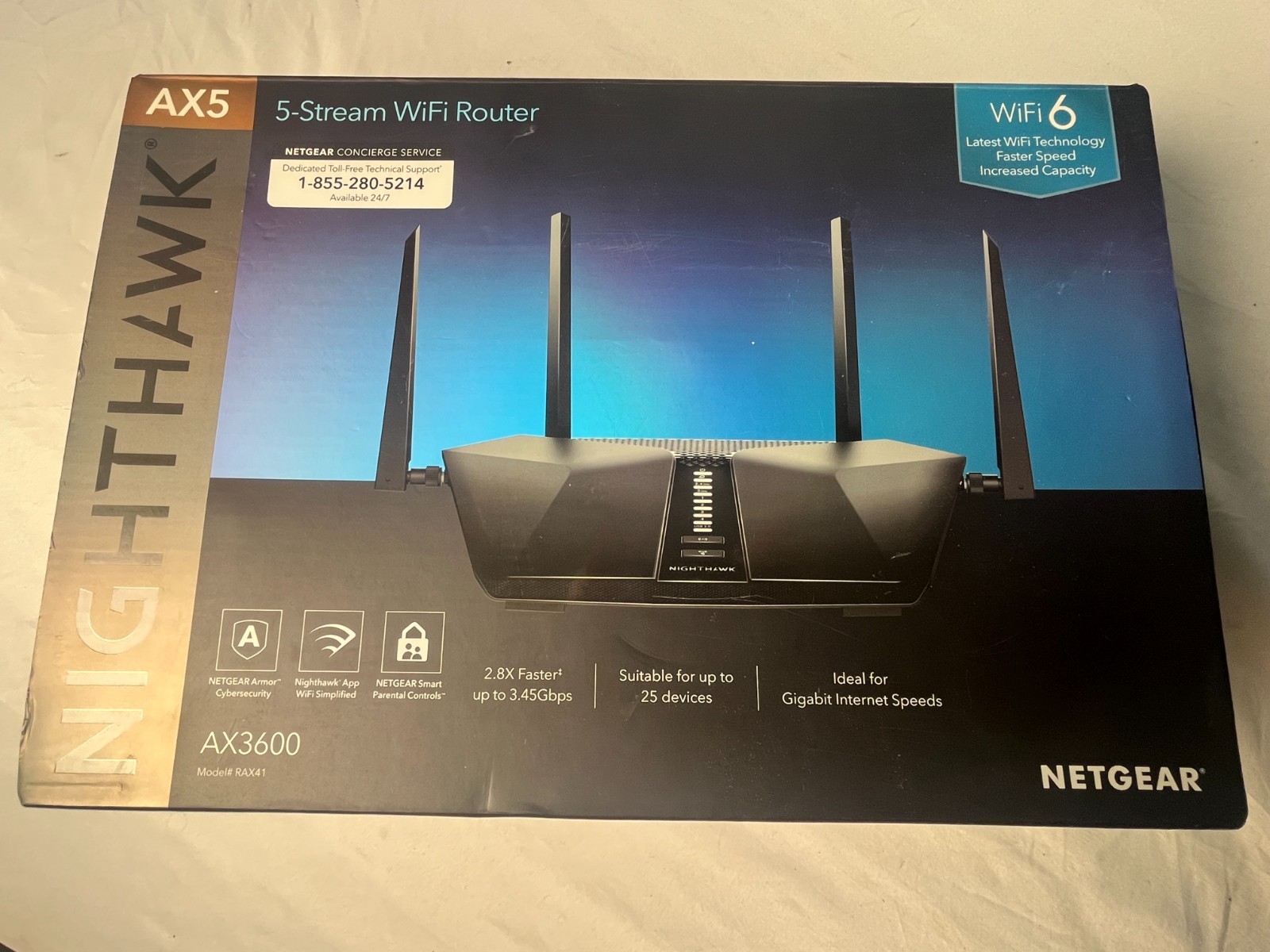 NETGEAR Nighthawk AX3600 WiFi 6 Router RAX41 AX5