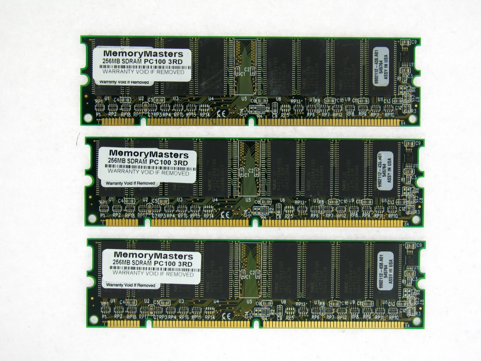 768MB 3X256MB PC100 DIMM SDRAM 168 pin Non ECC SPD TESTED