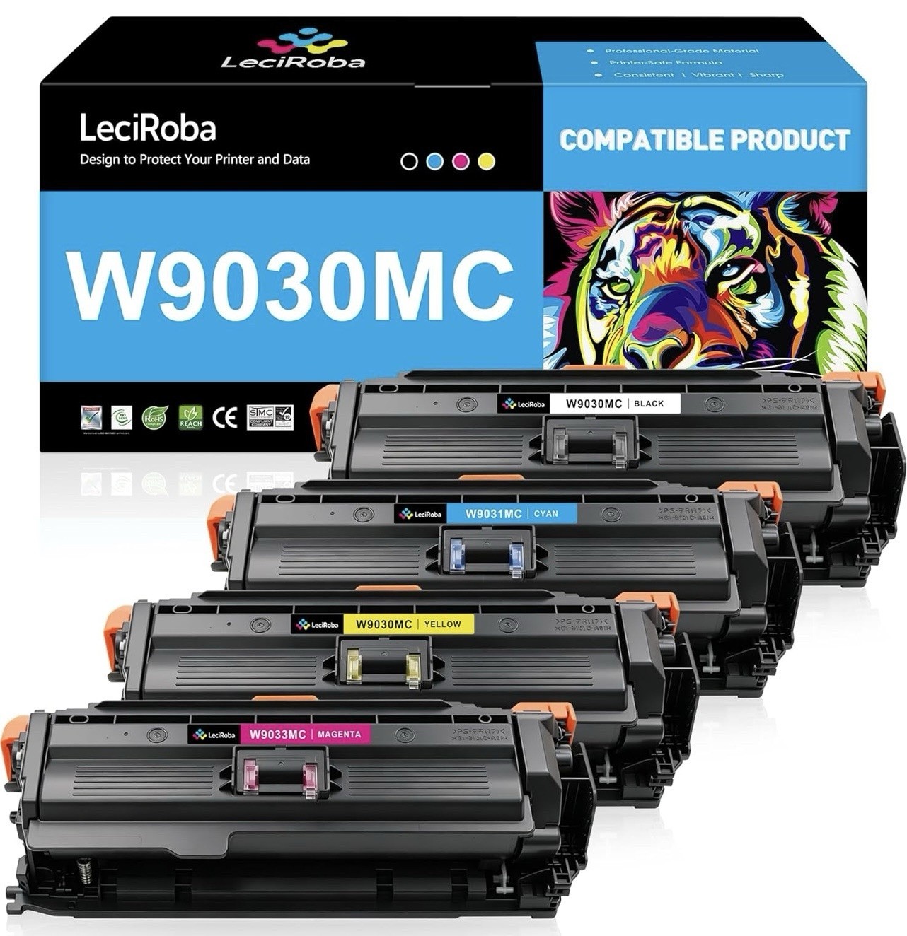 W9030MC 4 Pack Toner W9031MC W9032MC W9033MC Compatible Cartridge Set