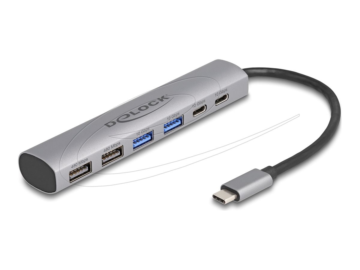 Delock Hub 2 x USB-C 3.2 Gen 2+ 2 USB 3.2 2+ 2 2.0 0.15m 64232
