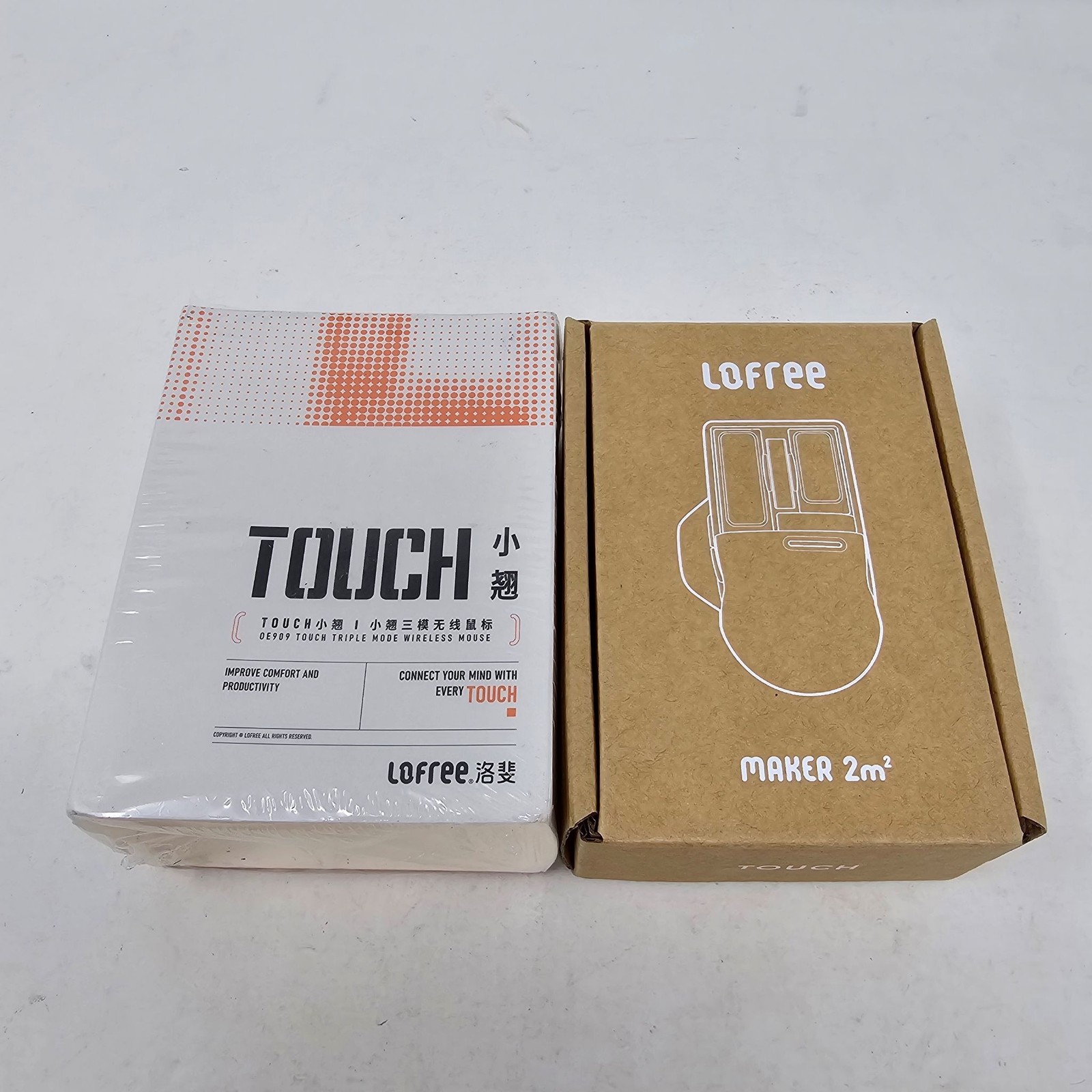 Lofree Touch OE909 Triple Mode Wireless Mouse White Bluetooth USB-C Optical