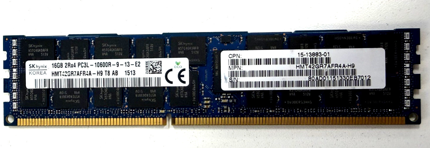 SK hynix 16GB DDR3L-1333 ECC RDIMM Server RAM HMT42GR7AFR4A-H9 - Tested
