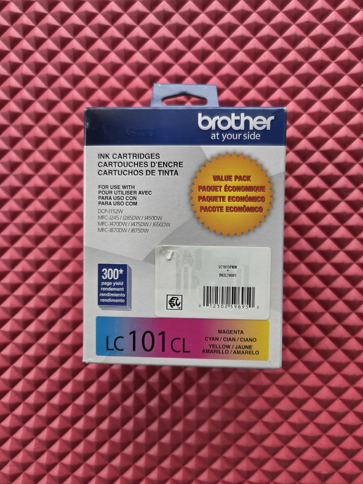 Brother Genuine Standard Yield Color Ink Cartridges, LC1013PKS, EXP 07/2027