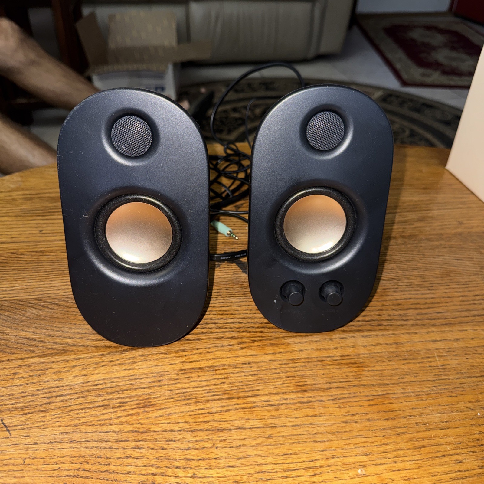 onn AC Powered Computer Speakers with Volume and Bass Controls, 7.32" Height