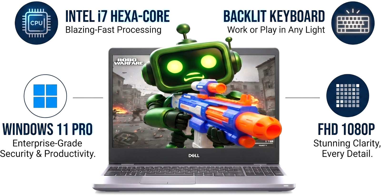 CLEARANCE~ 15.6" Dell Latitude Laptop: Intel i7 Hexa Core 16GB RAM - 512GB SSD