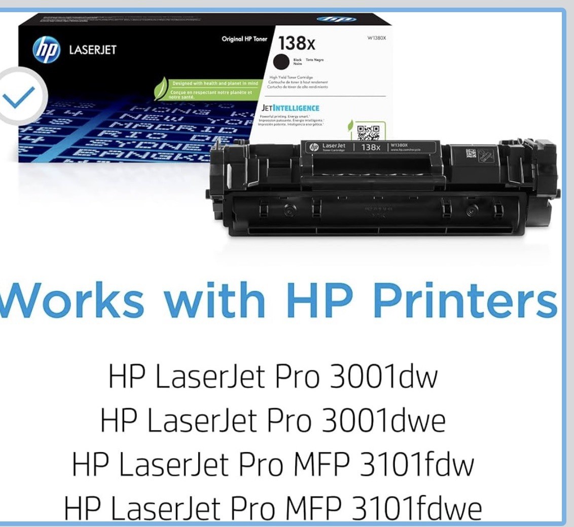 HP 138X Black LaserJet Genuine High Yield Toner Cartridge W1380X Open Box