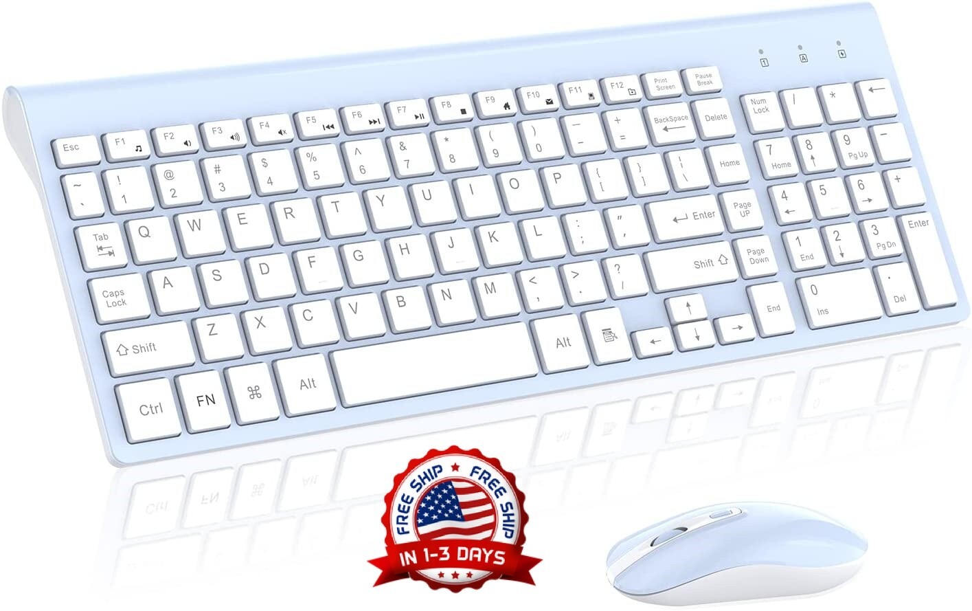 JUEGO DE TECLADO Y MOUSE INALAMBRICOS PEQUEÑOS PARA MAC Y PC