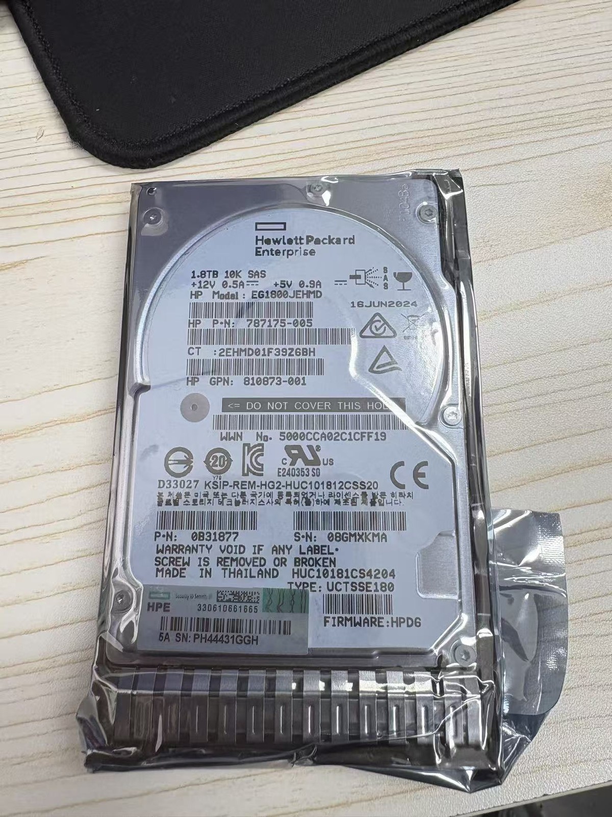 HP 1.8 TB 872481-B21 872738-001 SAS 10K 12Gb/s 2.5" SC ENT 512E DS FIRMWARE HDD