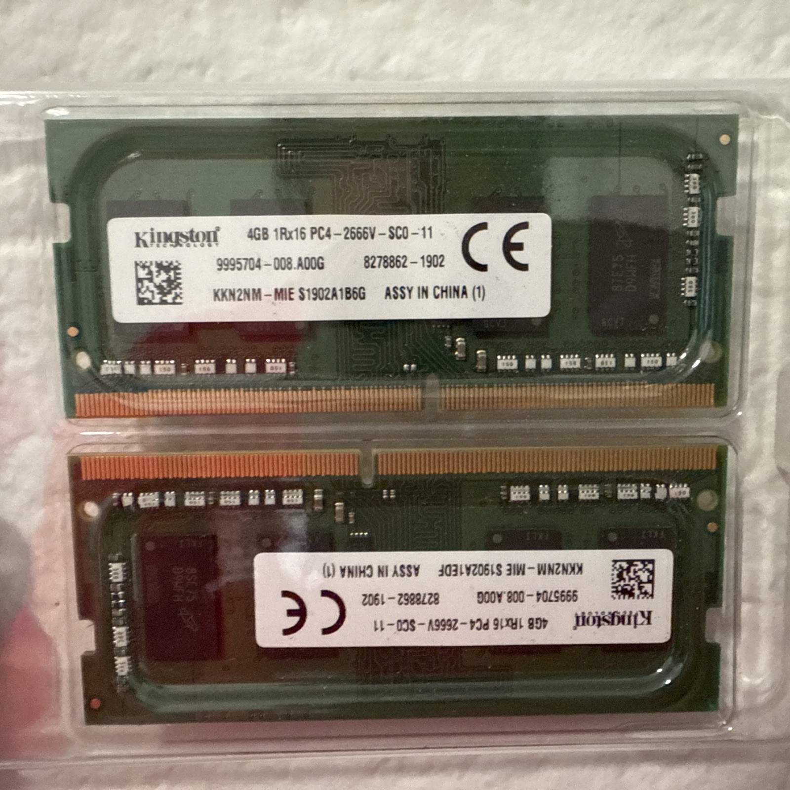 Lot of 2 Kingston 4GB DDR4 2666MHz SO-DIMM Laptop Ram Memory | HP26D4S9S1ME-4