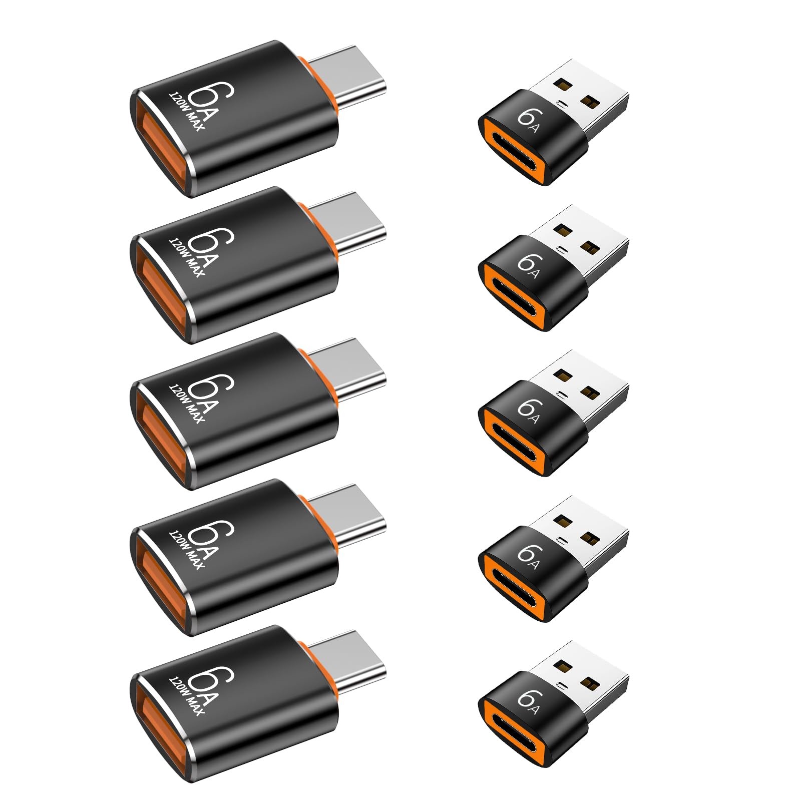 10-Pack 10Gbps/120W USB to USB Adapter & to 3.1 Female Adapter