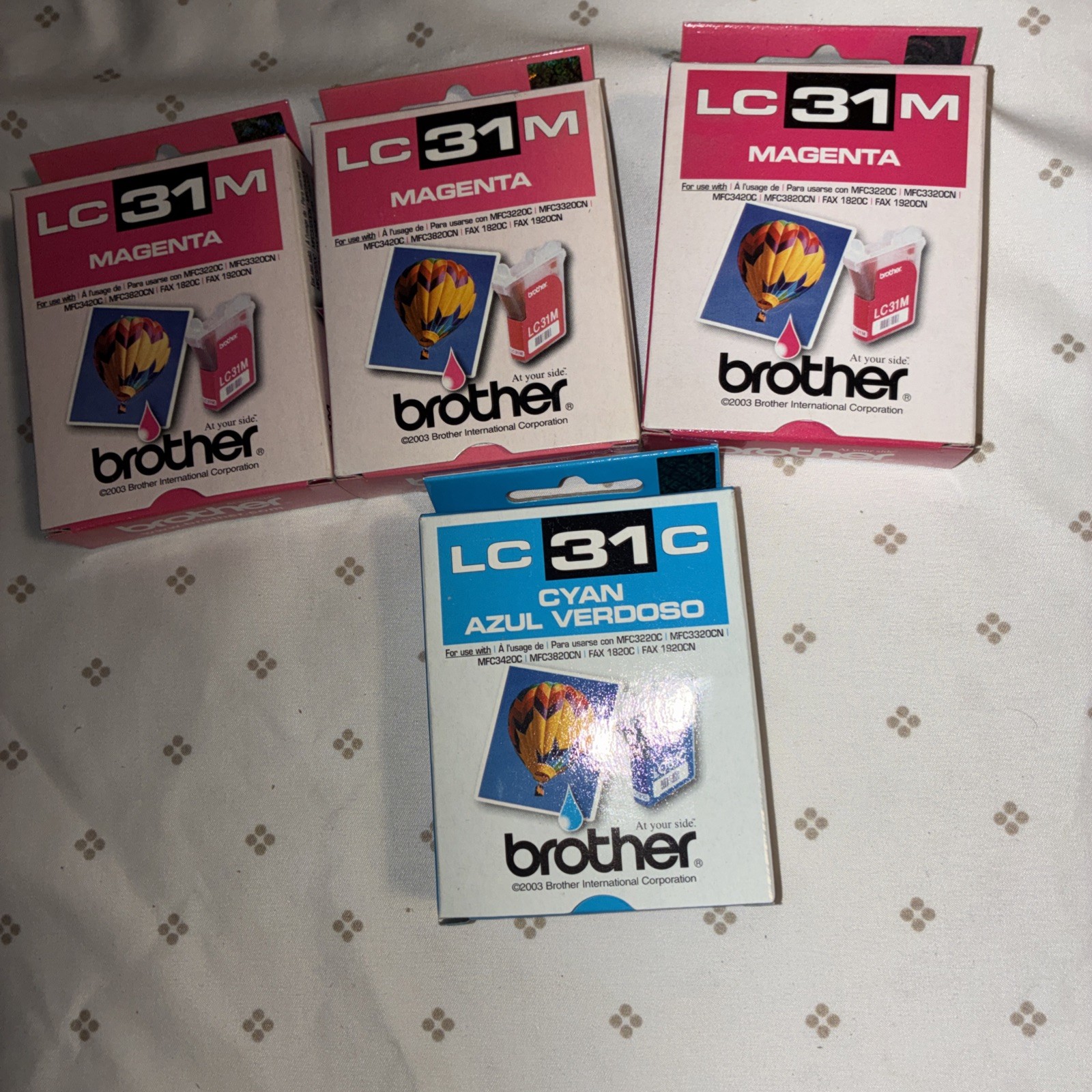 Lot of 4 Genuine Brother LC31 Color Ink Cartridges - Boxed & Sealed Expired