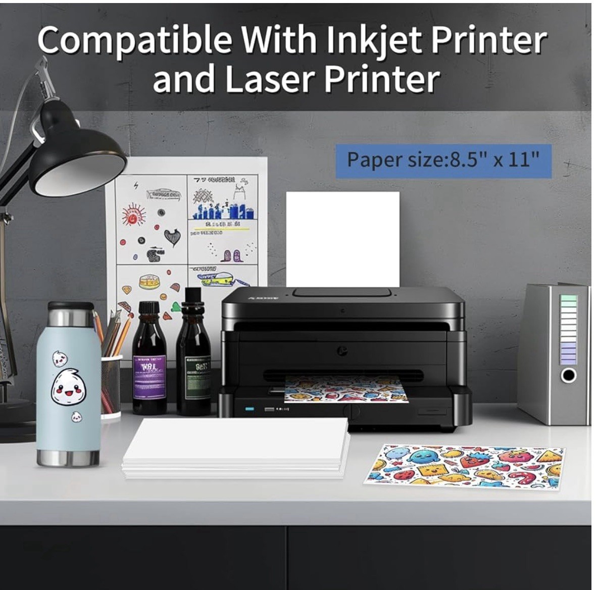 50 pcs translucent vinyl sticker paper for inkjet And laser  printer