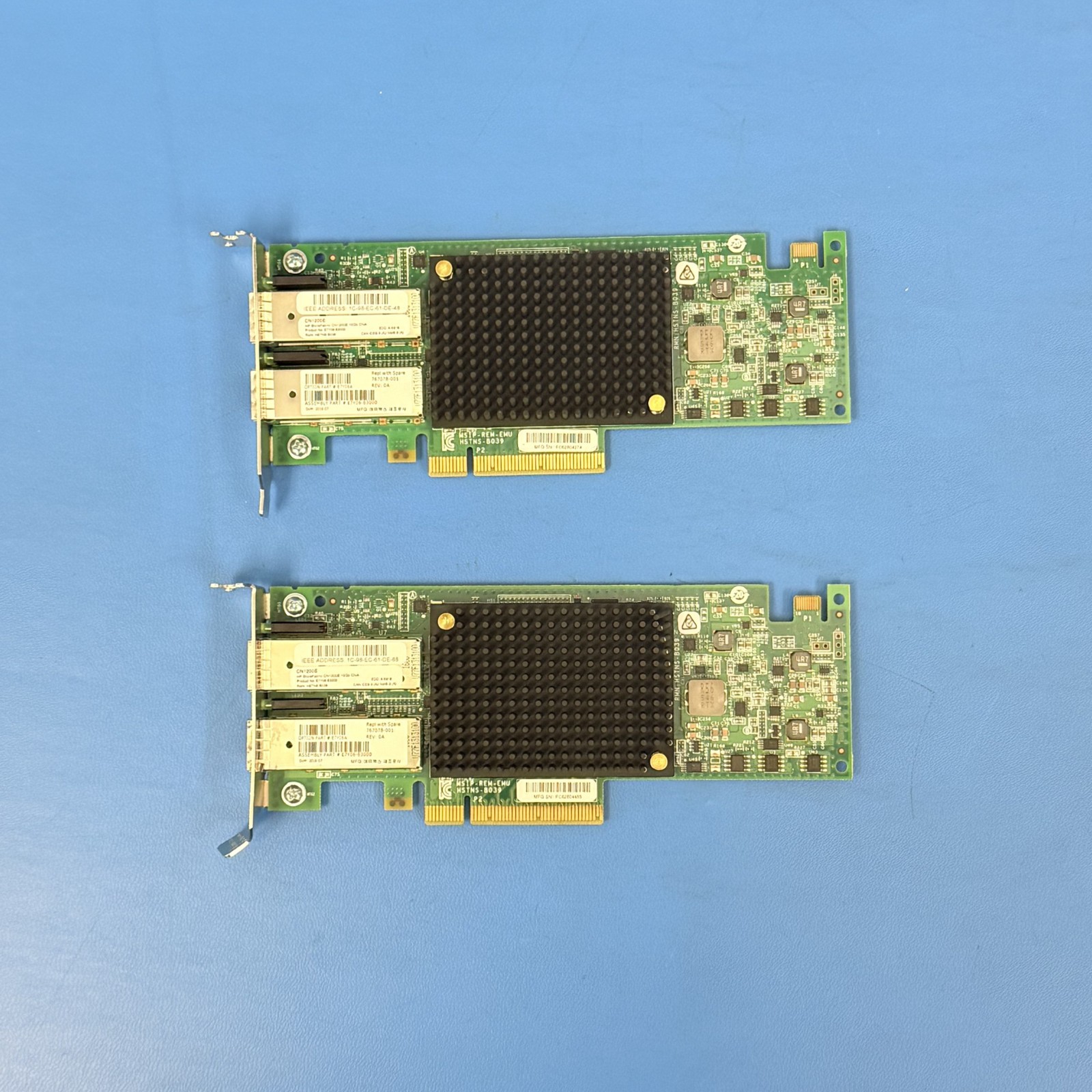2 HP StoreFabric CN1200E Dual-Port 10GbE SFP+ Network Adapter P/N: 767078-001