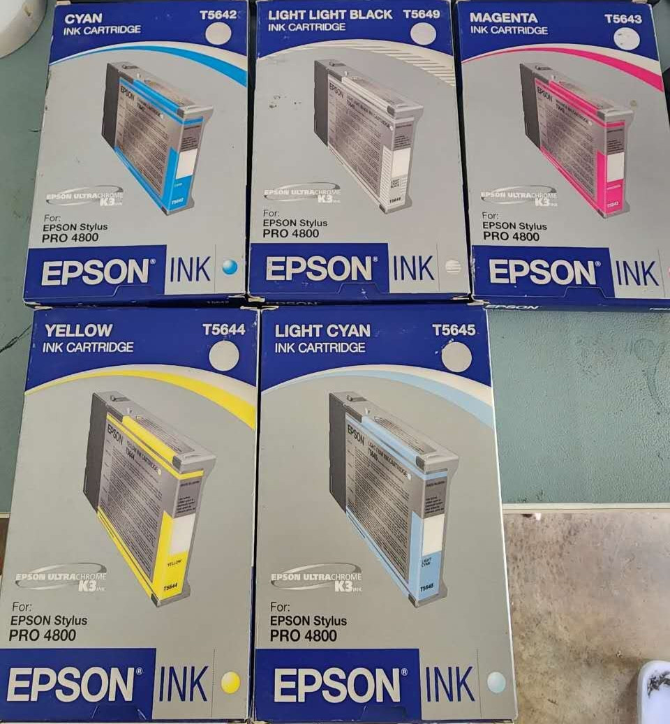 Unboxed 5 x GENUINE EPSON  INK STYLUS PRO 4800 4880