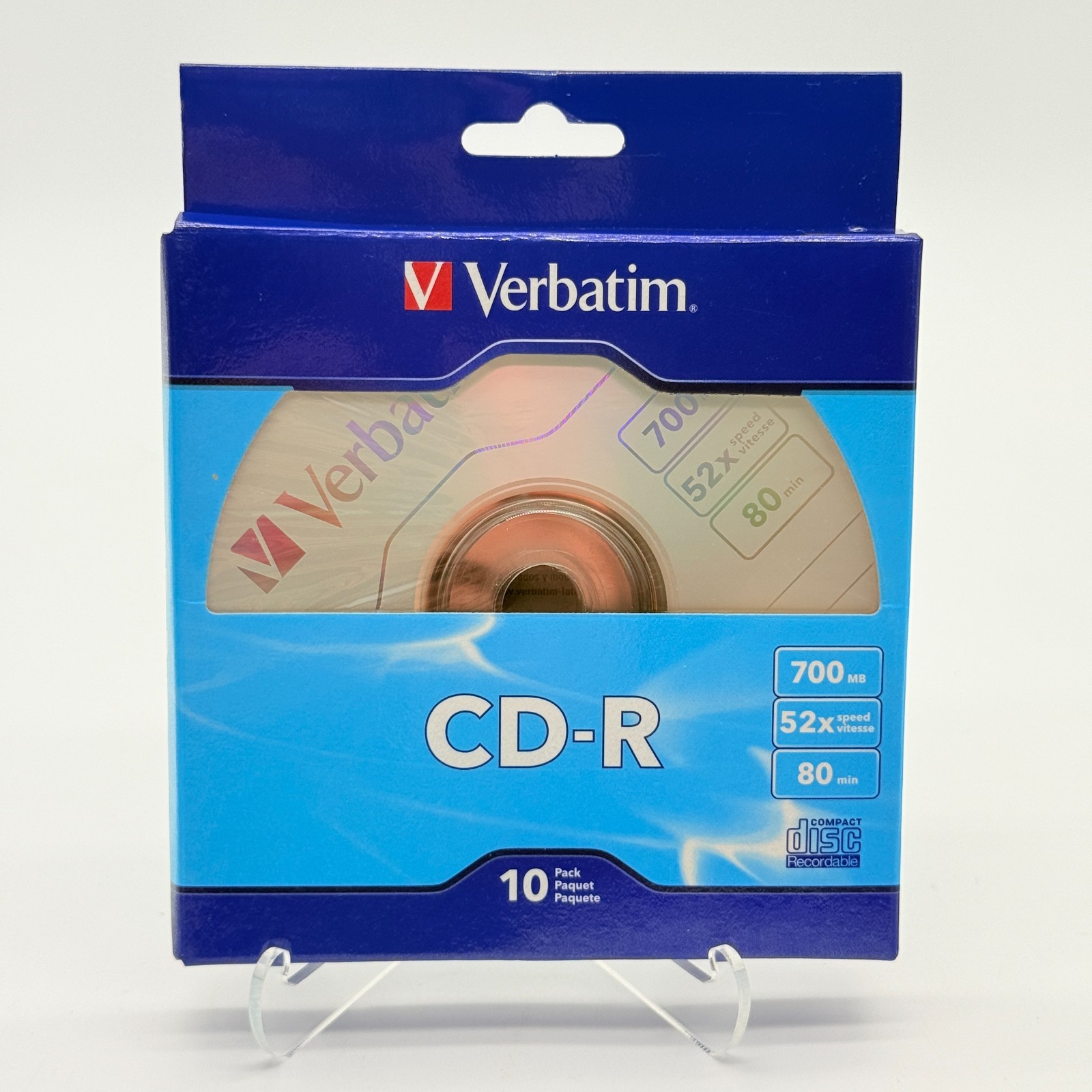 Verbatim CD-R Recordable 700MB 52X with Branded Surface , 10 Pack NEW
