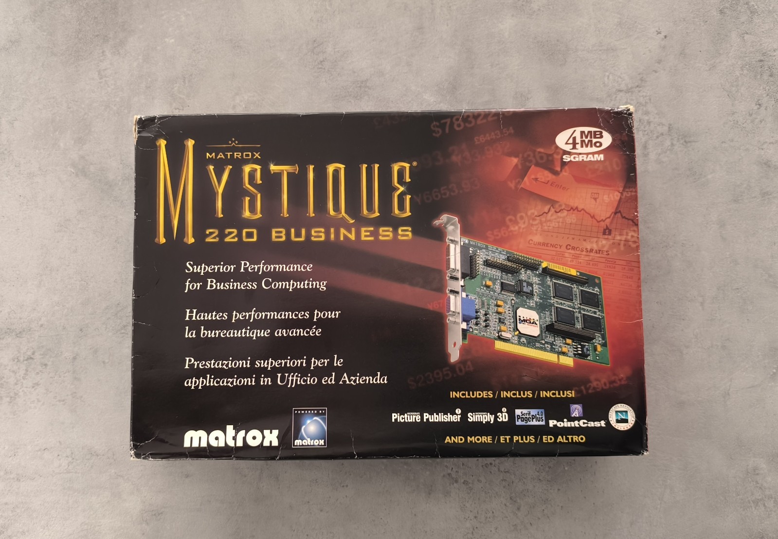 🔴Matrox Mystique 220 Business 4Mb + Rainbow Runner Module[Box]