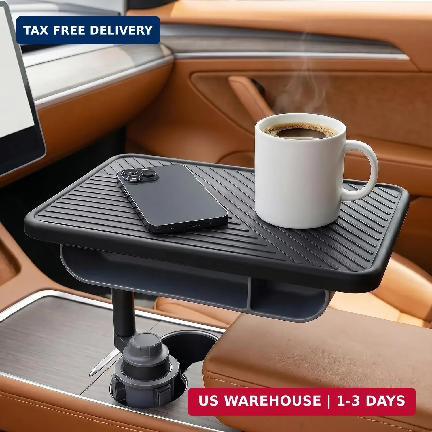 Car Desk for Laptop, Rotating Car Table Tray for Cup Holder