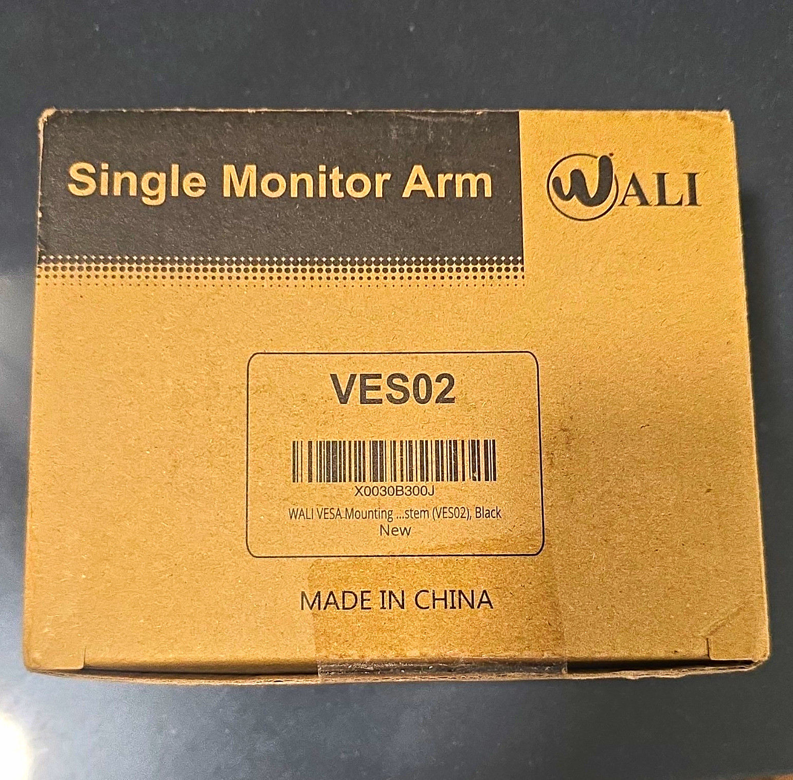 WALI VES02 Single Monitor Arm 13-22in Tilt Rotate VESA 75/100 Black