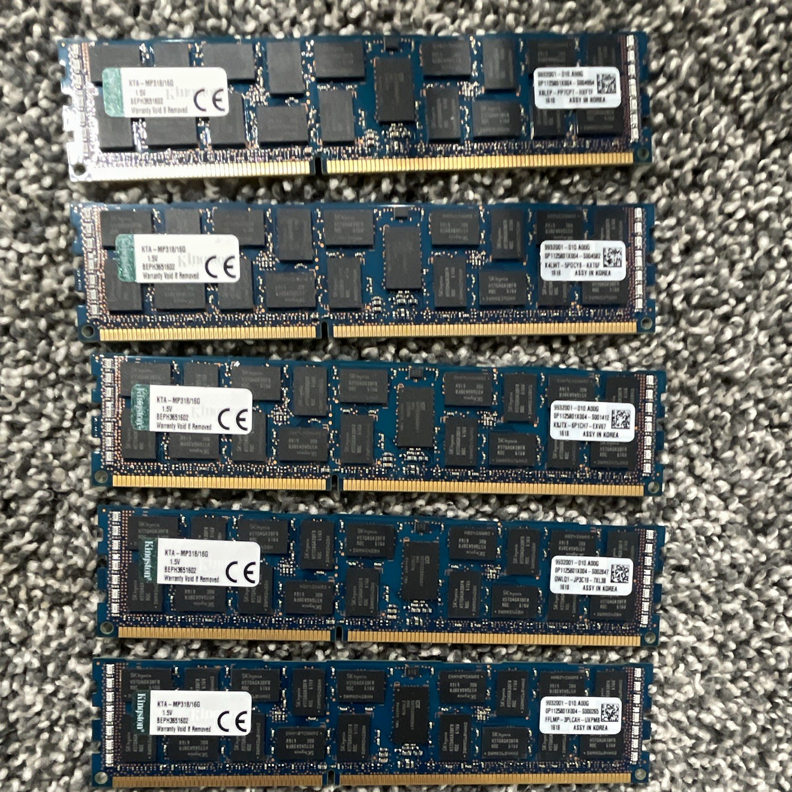 Kingston 80GB (5x16GB) 1600 PC3L-12800 240-Pin DIMM Non-ECC