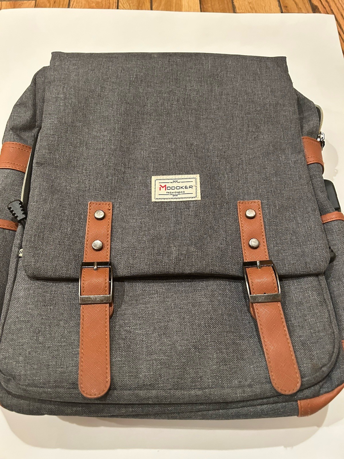 Modoker gray Fashion Backpack Padded for Computer Laptop