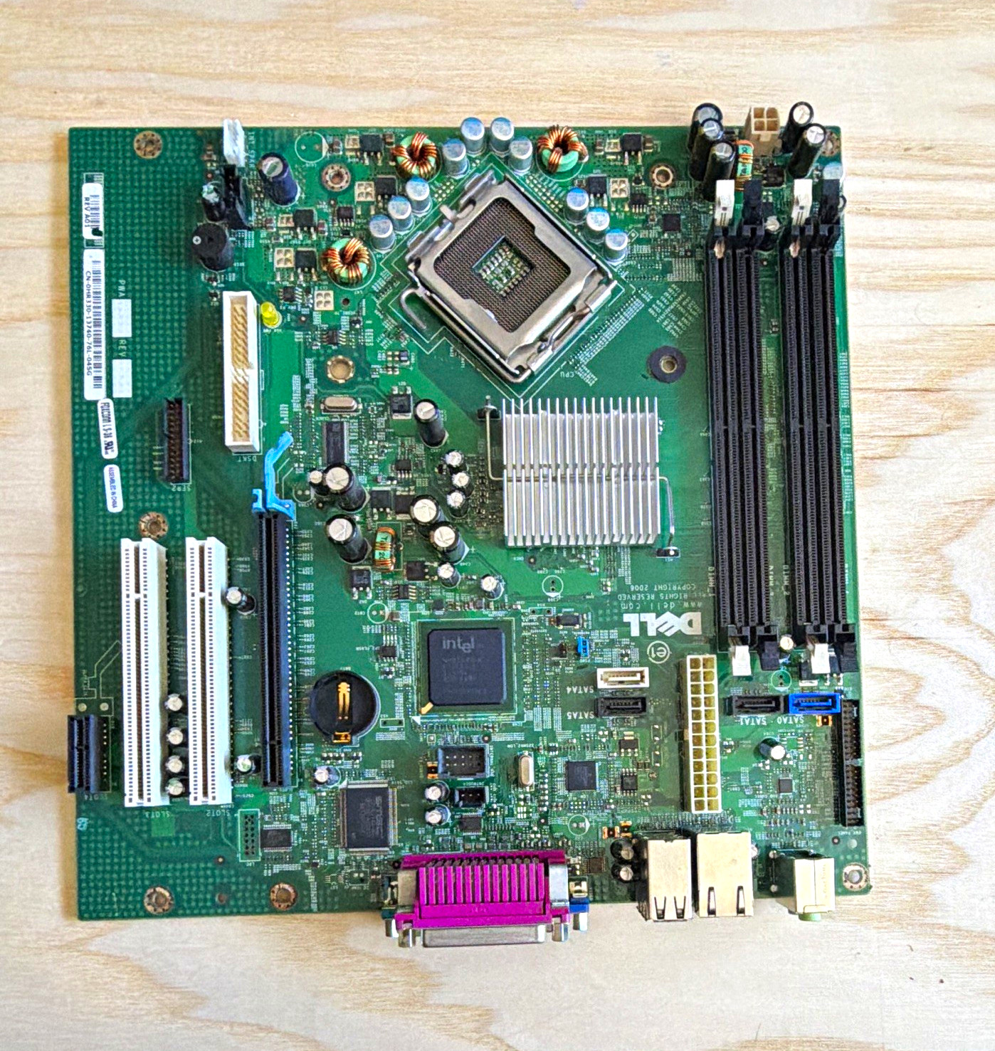 Dell 0HR330 MicroATX LGA775 Intel DDR2 4 DIMM PCIe x16 VGA USB 2.0. READ DETAILS
