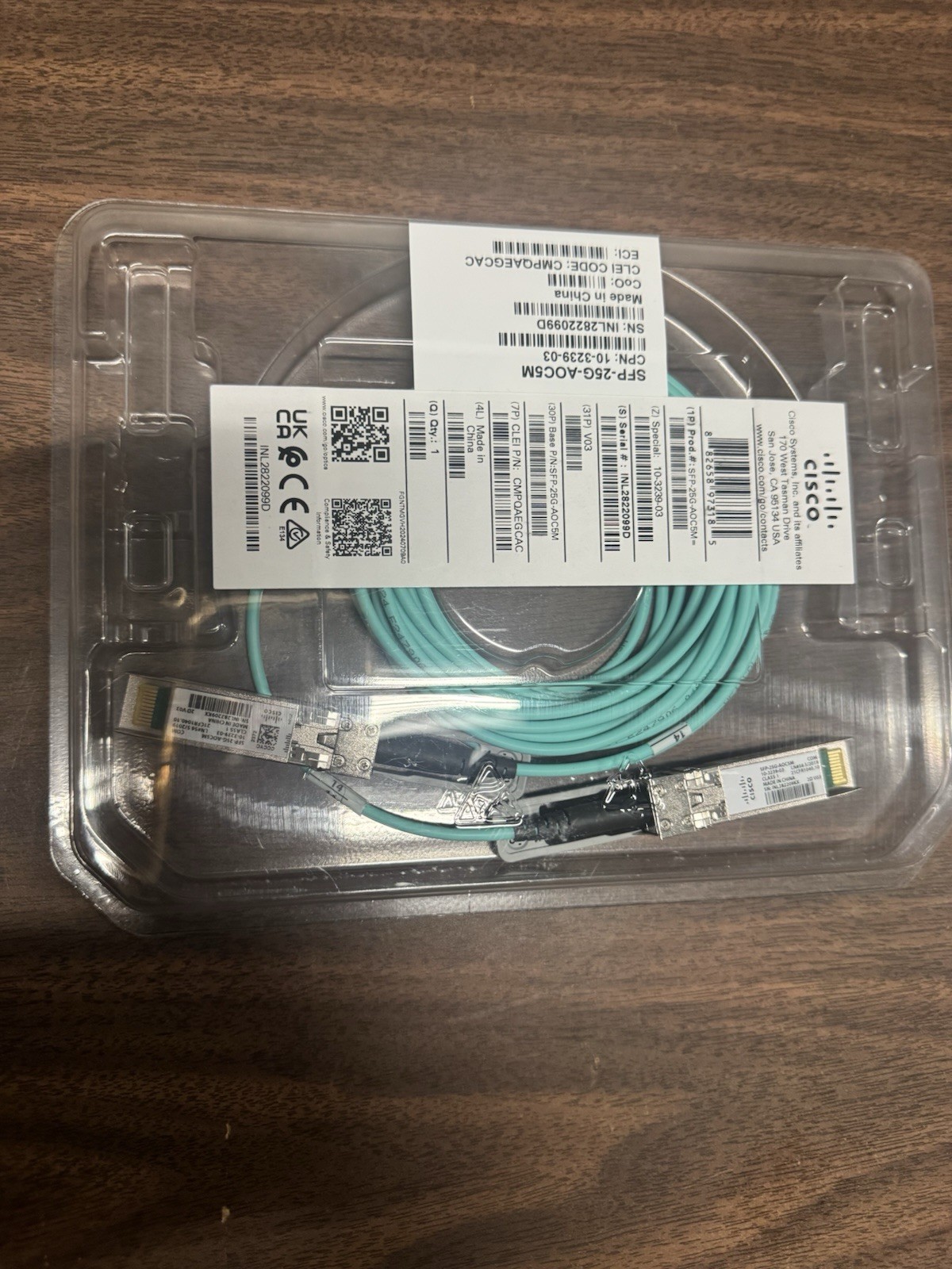 NEW Genuine Cisco  SFP-25G-AOC5M  25G AOC SFP28 Cable 5M -Same Day Shipping