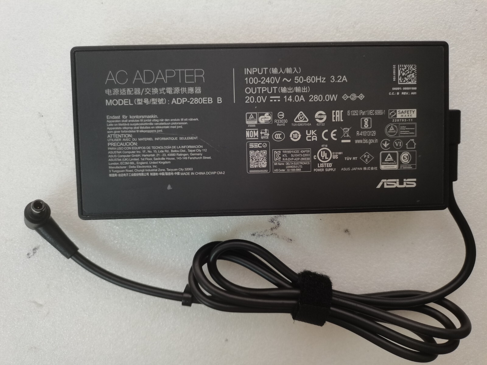 ADP-280EB B 6.0mm 280W For ASUS ROG Strix G16 G614JU Laptop 20V 14A Adapter OEM