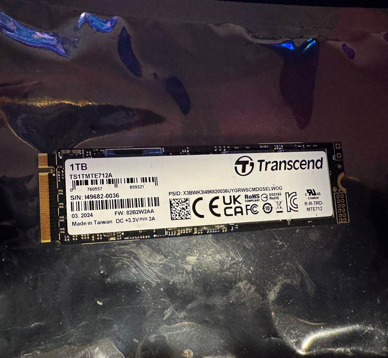 Transcend 1TB M.2 2280 NVMe PCIe Gen4 x4 SSD TS1TMTE712A MTE712 Tested