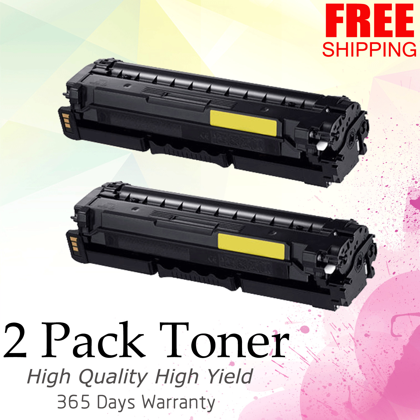 2 PK CLT-503L Yellow Toner Fit Samsung ProXpress C3060FW C3010DW C3060 CLT-Y503L