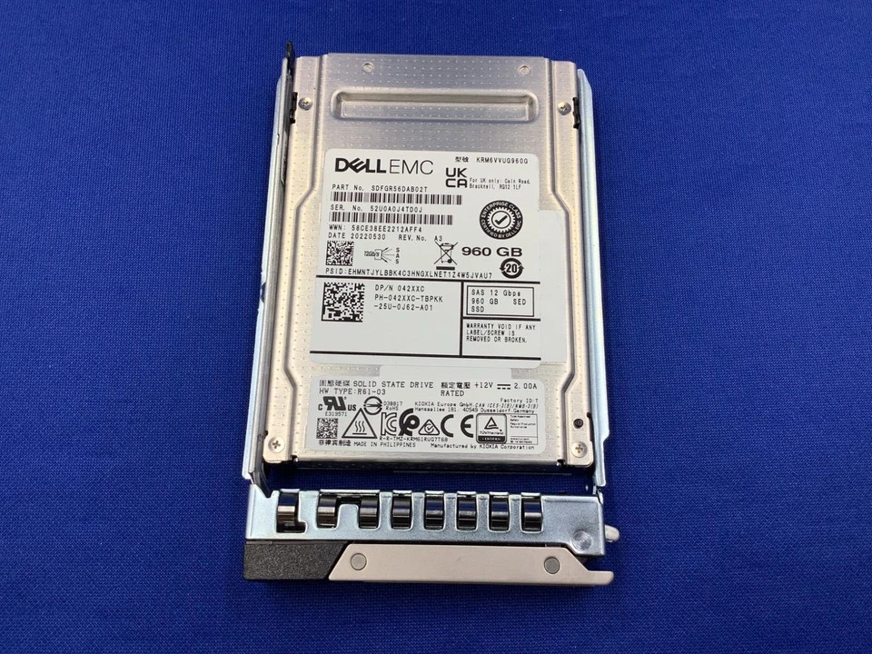  42XXC 042XXC KRM6VVUG960G Dell 960GB 12Gbps SAS Mix Use TLC 2.5'' SSD 14G KIT