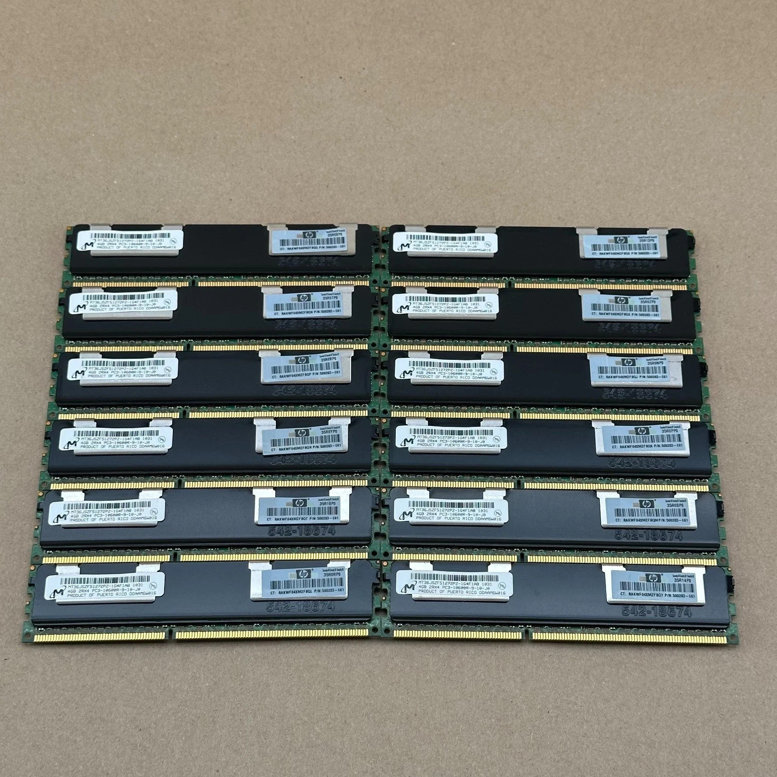 Micron 48GB 12x4GB DDR3-1333 PC3-10600R ECC Server RAM MT36JSZF51272PZ-1G4F1AB