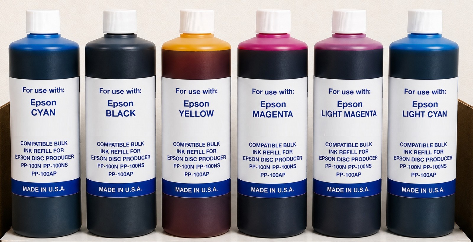 6 x EPSON DISC PRODUCER PP-100N PP-100NS PREMIUM COMPATIBLE INK REFILL (6,000ML)
