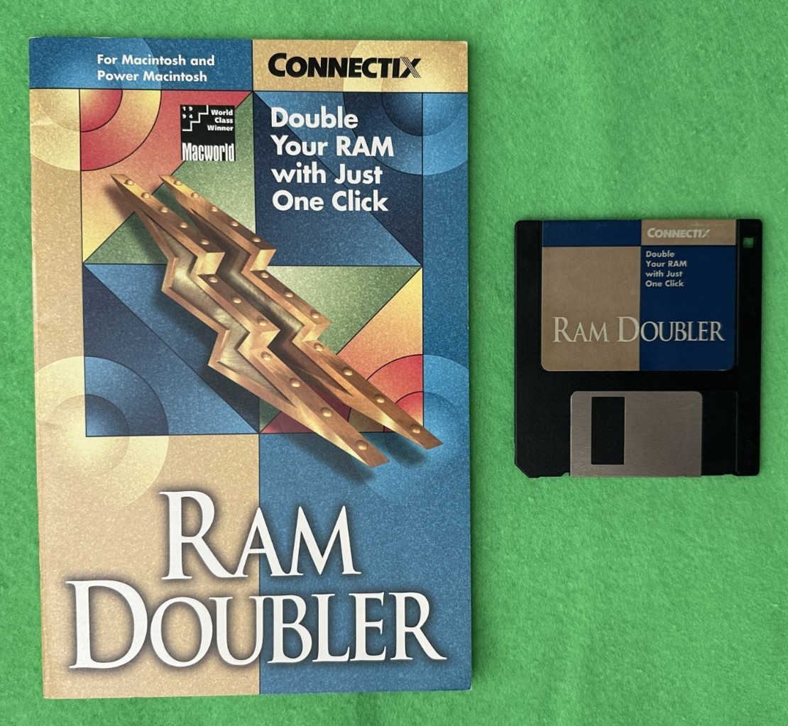 Connectix - RAM Doubler  (Mac / Power Macintosh)  3.5" Floppy Disk + Manual.