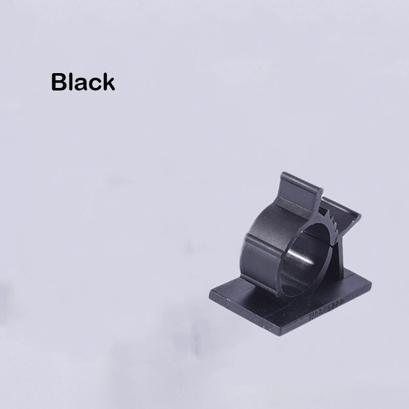 25/50x cable clip with adhesive pads for cable routing adjustable black White