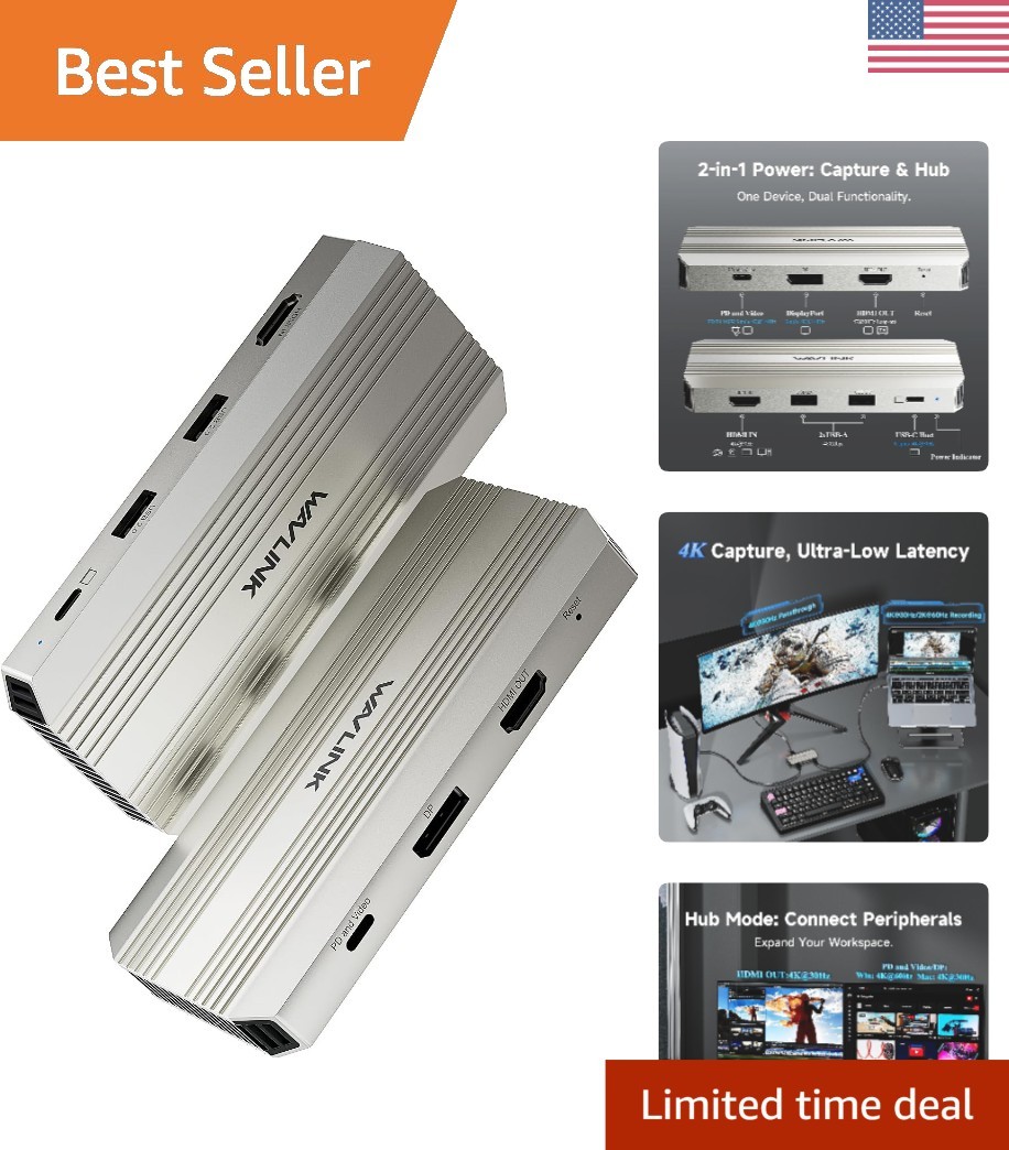 Professional 4K@30Hz Capture & Loop-Out Card - Compatible with PS5/Xbox/Switch